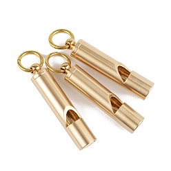 Golden Brass Column Tube Survival Whistles, Safety Whistle for Outdoor Hiking Hunting Fishing, Golden, 41.5x10mm