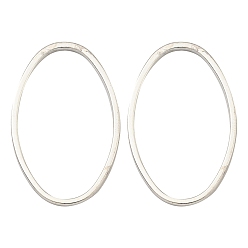 Серебро Латунные соединительные колечки, без кадмия и без свинца, долговечный, овальные, серебряные, 26x16x1 мм, внутренний диаметр: 24x14 мм