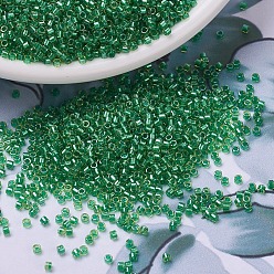(DB0916) Сверкающий Шартрезский с  Зеленой Подкладкой Бусины miyuki delica, цилиндр, японский бисер, 11/0, (дБ 0916) зеленовато-зеленое, 1.3x1.6 мм, отверстие : 0.8 мм, Около 2000 шт / 10 г