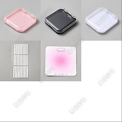 (52) Непрозрачная лаванда 24шт. 3 цветные пластиковые коробки для инструментов для нейл-арта, 2листы пластика, двусторонний скотч для нейл-арта, 32шт. бумажные карточки для демонстрации дизайна ногтей, разноцветные, 55x5x0.5 мм