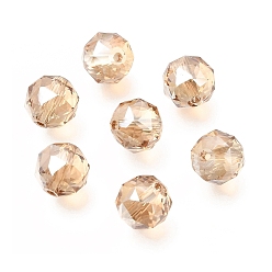 Белый Навахо Прозрачные круглые стеклянные бусины, полученные методом гальванического покрытия, граненые, навахо белый, 10 мм, отверстие : 1.6 мм