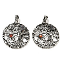 (966) Внутренний цвет Кристалл / Лиловато-лиловый на подкладке Подвески из натурального красного агата (окрашенного и нагретого) и гальванического друзового агата, Антикварная серебряная стойка из сплава с покрытием из дерева и подвесками в виде звезд, без свинца и без кадмия, с покрытием цвета радуги, 43x39x6 мм, отверстие : 4x6 мм