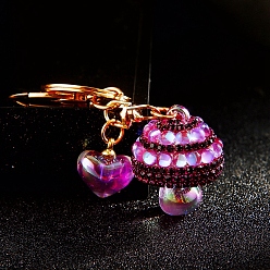 Камелия Украшенный бриллиантами лунный камень маленький гриб автомобиль цинковый сплав брелок металлический милый женский кулон на сумку брелок кольцо креативный маленький подарок, камелия, 9x3 см