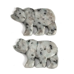 Sesame Jasper Natural Sesame Jasper Carved Pendants, Zuni Bear Charms, 30~32.5x46~47x6~8mm, Hole: 1mm