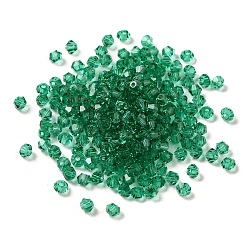 Sea Green Transparent Glass Beads, Faceted, Bicone, Sea Green, 3.5x3.5x3mm, Hole: 0.8mm, 720pcs/bag. 