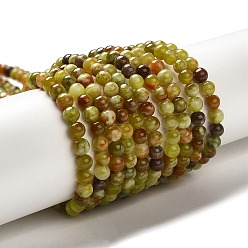 Serpentine Natural Serpentine Beads Strands, Round, 4mm, Hole: 1mm, about 102pcs/strand, 3.98''(10.1cm)