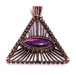 Amethyst Alloy with Natural & Synthetic Gemstone Pendants, Eye of Horus, 60x52x5mm