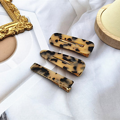 (932FM) Темно-синий аква-матовый с подкладкой Зажим «утконос» из ацетата – простой, набор заколок с геометрическим рисунком для девочки, боковой зажим, клип с челкой, темно-золотистые