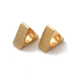 Real 24K Gold Plated Brass Beads, Cadmium Free & Lead Free, Long-Lasting Plated, Triangle, Real 24K Gold Plated, 3x3x1mm, Hole: 1mm