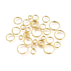 Golden Iron Split Rings, Double Loops Jump Rings, Golden, 4~10x1.4mm, Inner Diameter: 3.3~8.6mm, about 5316pcs/500g