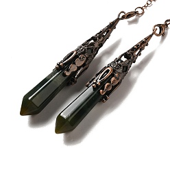 (RRHB277) Кристалл на подкладке из медово-бежевого цвета Большие подвески с маятником из натурального индийского агата, с латунной фурнитурой , пуля, 260~270 мм, отверстие : 1.5 мм