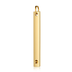 Golden 201 Stainless Steel Pendant Rhinestone Settings, For Pointed Back Rhinestone, Rectangle, Golden, Fit for 1.5mm Rhinestone, 32x3x1.5mm, Hole: 3mm