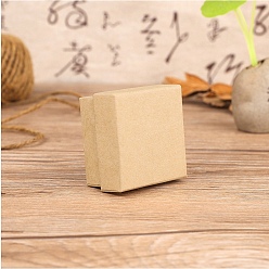 Фора Квадратные картонные серьги, подарочные коробки для ювелирных изделий, с губкой внутри, оранжевые, 5x5x3 см