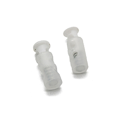 Blanc Fumé Bloque-cordons en nylon et résine, fermoirs réglables, colonne, fumée blanche, 25x9mm