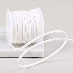 White 4.5M Flat Suede Cord, Double Face Faux Suede Lace, White, 3mm, about 4.92 Yards(4.5m)/Roll