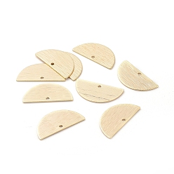 Настоящее золото 18K Латунная полукруглая подвеска, долговечный, реальный 18 k позолоченный, без никеля , щеткой, полукруглый, 10.3x21x0.8 мм, отверстие : 1 мм