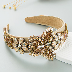 coffee Baroque Crystal Butterfly Headband for Women - Vintage Wide Brim Hair Accessories with Glamorous Sparkle