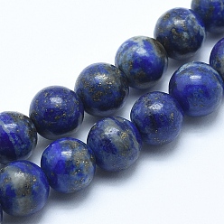 Lapis Lazuli Natural Lapis Lazuli Beads Strands, Round, 8mm, Hole: 1mm, about 50pcs/strand, 15.7 inch(40cm)