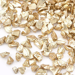 Wheat FGB Plated Glass Seed Beads, For Nail Art Decoration Accessories, No Hole/Undrilled, Chips, Wheat, 2.0~5.0mm, about 450g/bag