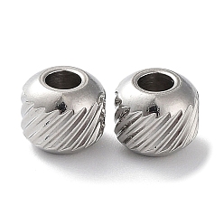 Stainless Steel Color 201 Stainless Steel Spacer Beads, Rondelle, Stainless Steel Color, 6x5mm, Hole: 2.3mm