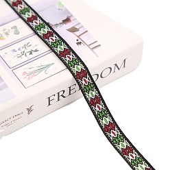 (123L) Белый крем непрозрачный блеск 50 ярдов небольшой свежей полиэстеровой жаккардовой ленты в этническом стиле с бантом, для этнических аксессуаров одежды, огнеупорный кирпич, 1/2 дюйм (12 мм)