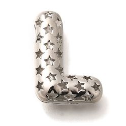 Letter L Полые медные подвески, стойки покрытие, долговечный, без кадмия и без свинца, письмо амулеты, Письмо L, 22.5x16x7.5 мм, отверстие : 4.7x3 мм