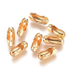 Real 18K Gold Plated Ion Plating(IP) 304 Stainless Steel Ball Chain Connectors, Real 18K Gold Plated, 7x2.8mm, Fit for 2mm/2.4mm ball chain