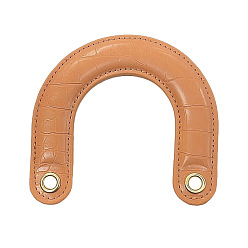 Sandy Brown PU Leather Bag Handles, Arch, for Bag Replacement Accessories, Sandy Brown, 12x11cm