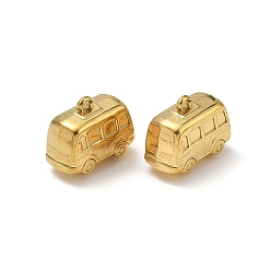 Настоящее золото 18K 316 хирургические подвески из нержавеющей стали, подвески в форме автобуса, ионное покрытие (ip), реальный 18 k позолоченный, 12.5x15.5x7.5 мм, отверстие : 1.4 мм
