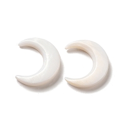 White Natural Freshwater Shell Beads, Moon, White, 20x17.5x3.5mm, Hole: 1mm