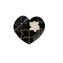 Черный Заколки для волос из ацетата целлюлозы в форме сердца, аксессуары для волос для женщин и девочек, чёрные, 62x57 мм