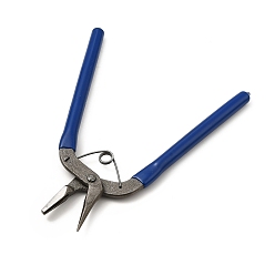 Dark Blue 65# Carbon Steel Jewelry Pliers, Round/Concave Pliers, Wire Looping and Wire Bending Plier, Dark Blue, 15.5x10.5x0.9cm
