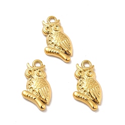 Real 18K Gold Plated Ion Plating(IP) 304 Stainless Steel Pendant Rhinestone Settings, Owl, Real 18K Gold Plated, Fit for 1~1.4mm Rhinestone, 20x11x3mm, Hole: 2mm