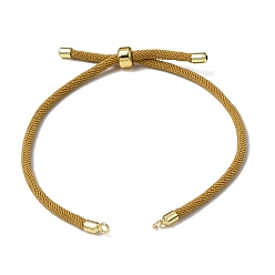 Goldenrod 3MM Adjustable Round Nylon Braided Cord Bracelet Making, with Golden Brass Findings, Fit for Connector Charms, Goldenrod, 8.66 inch(22cm), Hole: 1.5mm