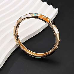 (52) Непрозрачная лаванда Латунные эмалевые браслеты для женщин, треугольные, реальный 18 k позолоченный, разноцветные, внутренний диаметр: 2-1/4 дюйм (5.8 см)