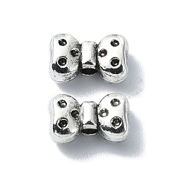 Antique Silver Tibetan Style Alloy Beads, Bowknot, Antique Silver, 5.5x9x3.5mm, Hole: 1.8mm, about 694pcs/500g