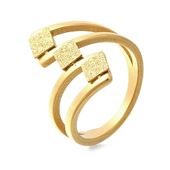 Настоящее золото 18K Текстурированный ромб 304 перстень из нержавеющей стали для женщин, ионное покрытие (ip), реальный 18 k позолоченный, размер США 9 (18.9 мм)