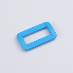 Deep Sky Blue Plastic Rectangle Buckle Ring, Webbing Belts Buckle, for Luggage Belt Craft DIY Accessories, Deep Sky Blue, 20mm