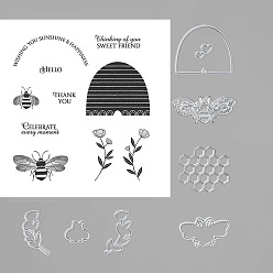 Bees Прозрачные силиконовые штампы, для diy scrapbooking, фотоальбом декоративный, изготовление карт, Пчелы, 140x140 мм