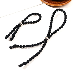 Черный Тканевые регулируемые резинки для волос, аксессуары для волос для женщин, чёрные, 135~220x37~63 мм, 2 шт / комплект