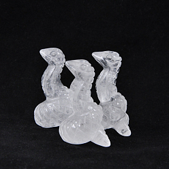 Quartz Crystal Natural Quartz Crystal Sculpture Display Decorations, for Home Office Desk, Snake, 31.3x40.7mm