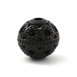 Черный 304 из нержавеющей стали бусы, круглые, чёрные, 10.5x9.5 мм, отверстие : 1.8 мм