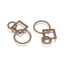 Antique Bronze Alloy Linking Rings, Lead Free and Cadmium Free, Antique Bronze Color, 33mm long, 21mm wide, 2.1mm thick