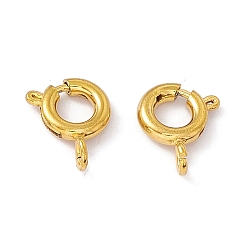 Real 18K Gold Plated Vacuum Plating 201 Stainless Steel Spring Ring Clasps, Real 18K Gold Plated, 6x1.5mm, Hole: 1.8mm