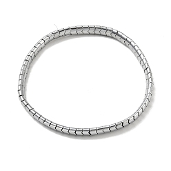 Platinum Plated PVD Vacuum Plating Non-magnetic Synthetic Hematite Stretch Bracelets, Platinum Plated, 1/4x1/8 inch(0.5x0.3cm), Inner Diameter: 2-5/8~2-7/8 inch(6.8~7.2cm)