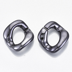 Gunmetal UV Plating Acrylic Linking Rings, Quick Link Connectors, for Twisted Chains Making, Twist, Gunmetal, 31x29x7mm, Inner Diameter: 17x11mm