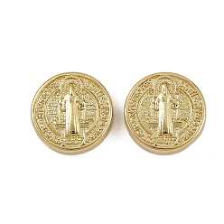 Настоящее золото 18K Латунные бусины, долговечный, без кадмия и без свинца, стойки покрытие, плоско-круглые, реальный 18 k позолоченный, 14.5~15x4.5~7 мм, отверстие : 1.5~1.6 мм