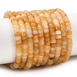 Топаз Нефрит Природный Топаз нефрита бисер нитей, рондель, граненые, 4x2.5 мм, отверстие : 0.9 мм, около 151~155 шт / нитка, 14.57''~14.96'' (37~38 см)