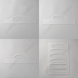 Прозрачный 4шт 4 стили прозрачные акриловые шаблоны фрезера, разделочная доска с прозрачной акриловой ручкой, направляющие инструменты для угловых изогнутых трафаретов для деревообработки, прозрачные, 7.5~30x19.5~27.7x0.4 см, 1 шт / стиль