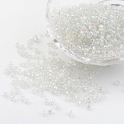 Прозрачный Бисер из стекла , прозрачные цвета радуги, круглые, прозрачные, 8/0, 3 мм, отверстие : 1 мм, Около 1102 шт / 50 г